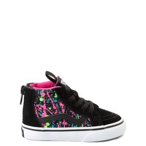 Vans Sk8 Hi Zip Paint Splatter Skate Shoe